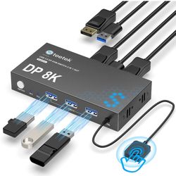 Displayport KVM Switch 1 Monitors 2 Computers