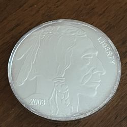 1 Pound Of .999 Fine Silver Indian Liberty / Buffalo Coin 