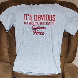 Cardinals Nation Men's Grey Shirt Size Medium 