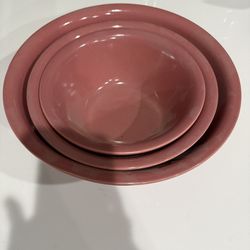 Nesting Mix Bowls 3 Rose Color