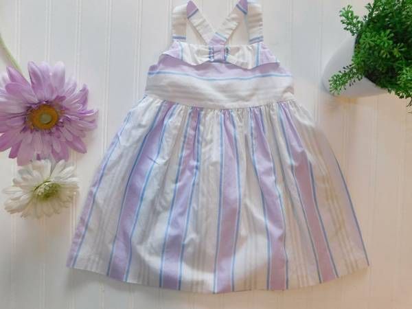 Janie & Jack Girls 12-18 Month Dress Santorini Suite Purple Stripe