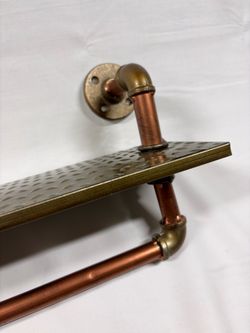 Industrial Pipe Shelf with Towel Bar