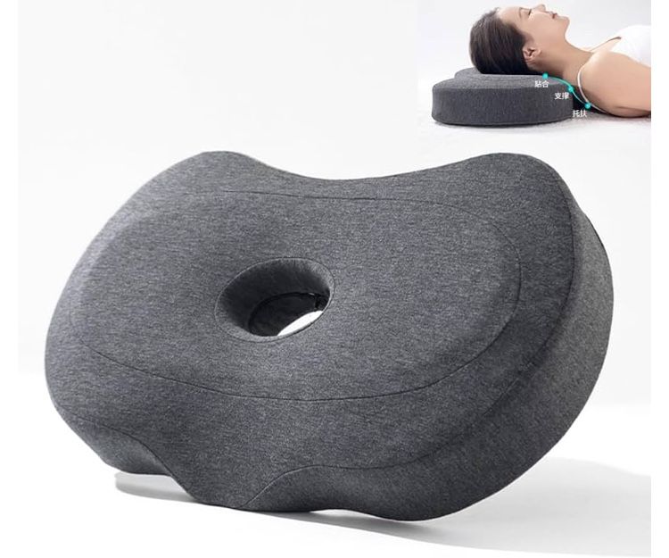 Ear Piercing Pillow for Side Sleepers with an Ear Hole for Ear Pain Ear Inflammation Pressure Sores, Adjustable Memory Foam Pillow with Hole, Ear Guar