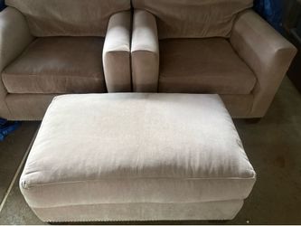 Marge Carson 3 piece sofa chair + ottoman