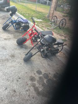 Red and black mini bikes