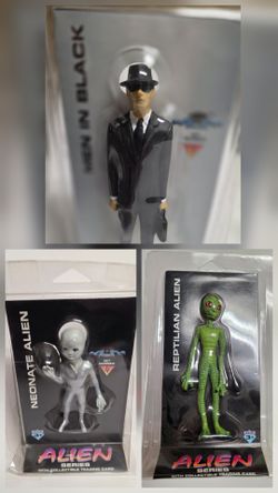 90s alien figures men in black neonate and reptilian new