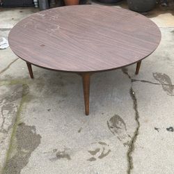 Circular wood table