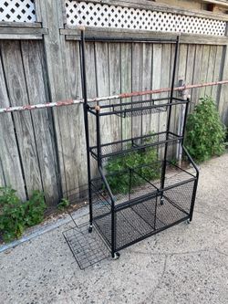 Black Metal Rolling Shelf Cart