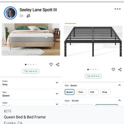 Queen SIZE Bed &Frame