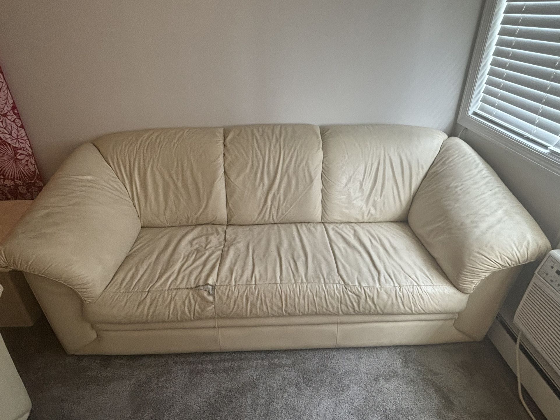 Leather White Couch Set 