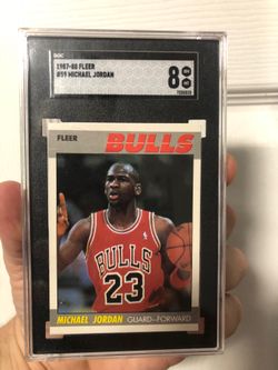 Michael Jordan 1987 fleer SGC 8 perfectly Centered