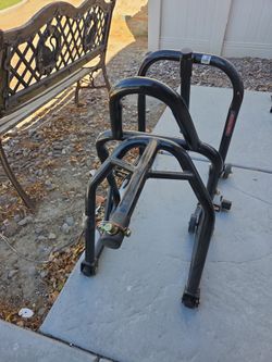 Trackside front and rear street bike stands