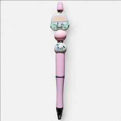 Pochacco Face Sanrio Pink Beaded Ballpoint Twist Pen