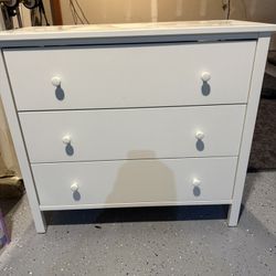 Two White 3 Drawer Dressers