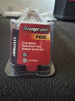 New Snap-on™ 1/4" drive 4 5.5 5 thru 15 mm 6-pt FDX Shallow Socket Set 114YTMMY