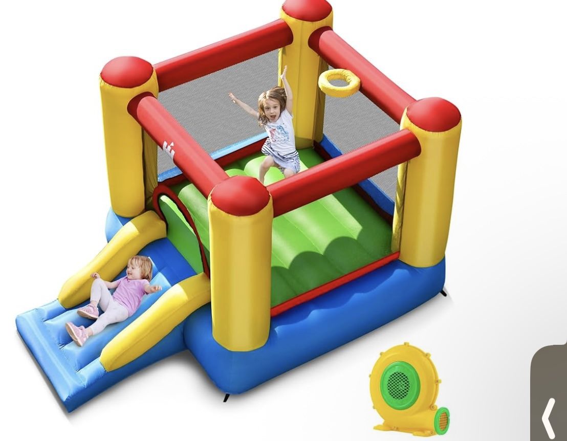 BOUNTECH Inflatable Bounce House, Bouncy House for Kids Indoor Outdoor Party Fun with Heavy Duty Jumping Area, Slide, Portable Toddler Bounce House wi