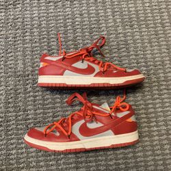 Nike Off-White University Red Dunk Low Sz 8.5