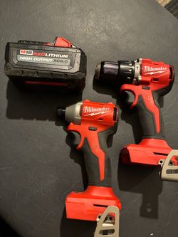 Milwaukee M18 Brushless Hammer Drill + Impact Driver + 6.0Ah Battery – $225 OBO