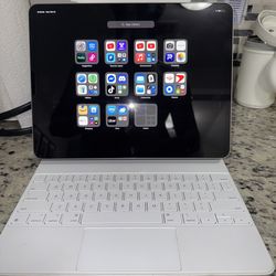 Apple iPad Pro 12.9" 256GB 6th Gen WiFi Keyboard with Magic Keyboard and Apple pen- Pre owned