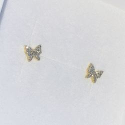 10kt Diamond Butterfly Earrings 