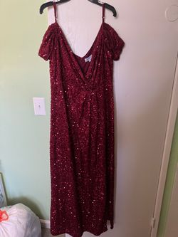 Red Sequence Gown