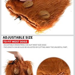 Costume Dog Lion Mane Wig with Ear and Tail for Halloween Christmas Easter Birthday Party Cosplay Apparel Hair Fits Medium to Large Dog Cat Pet