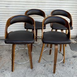 Bar Stools Set Of 4 Brown