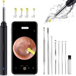 Ear Wax Removal with Camera, Smart Visual Ear Cleaner Kit, Ear Wax Removal Tool with 1080P HD Wireless Ear Otoscope with 6 LED Lights, for Adult, Kids