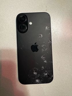 Cracked iPhone 16 unlocked 126 gb