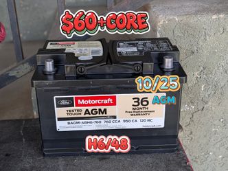 AGM Motorcraft Car Battery Group 48/H6