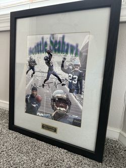 Authentic Signed Marcus Trufant Framed Photo 