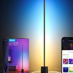 Govee Floor Lamp Pro, RGBICWW LED Lamp with Bluetooth Speaker and White Noise, 2100 Lumens Standing Lamp, Works with Matter, 16 Million Colors, Music 