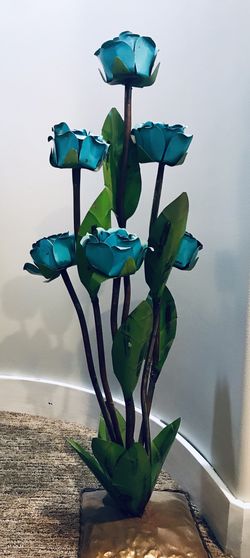 Beautiful metal/steel & Wrought Iron floral rose sculptures