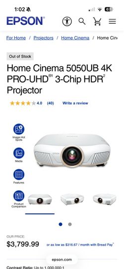 Epson 5050UB Home Cinema Projector