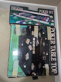 Brand new poker table top and chips