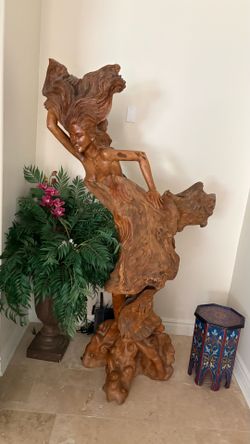 Life size Statue Masterpiece carved Teak wood