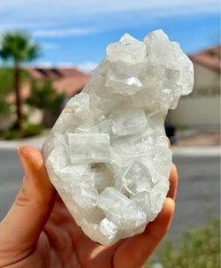 White Apophyllite Crystal Cluster | Sparkly Raw Mineral Specimen