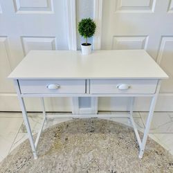 New White Writing Desk With Drawers