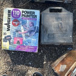 Two electronic spray paint guns