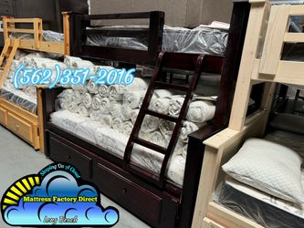 Twin full bunk bed Cherry with mattresses colchones camas nuevas