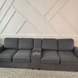 Dark Grey 4 person washable couch!