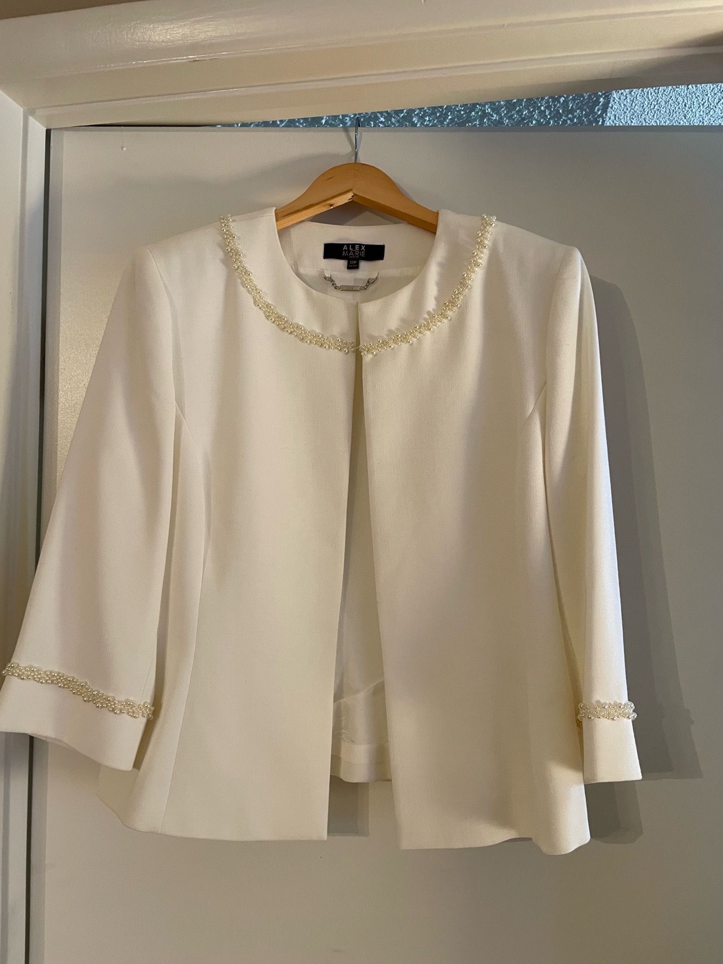 Women’s Alex Marie White Dress Jacket Size 12P