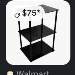 Solid Steel Construction  Compact 3-tier Black Shelf Rack Shoe Rack Bookcase 