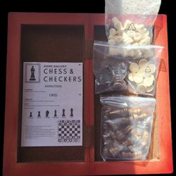 Wooden Checkers And Chess Set