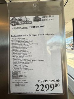 Frigidaire Professional 33" 18.9 Cu. Ft. Stainless Steel Freezerless Refrigerator