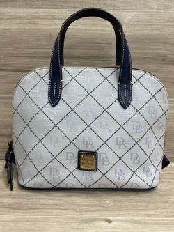 Dooney & Bourke Signature Satchel White & Navy (PO1024901)