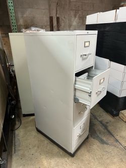 4-Drawer Metal File Cabinet on Wheels – $90