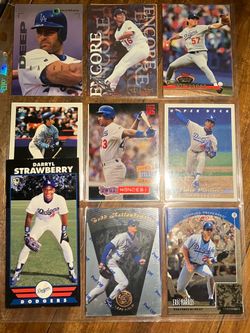 Assorted Dodgers Baseball Cards feat. Eric Harros & Hideo Nomo