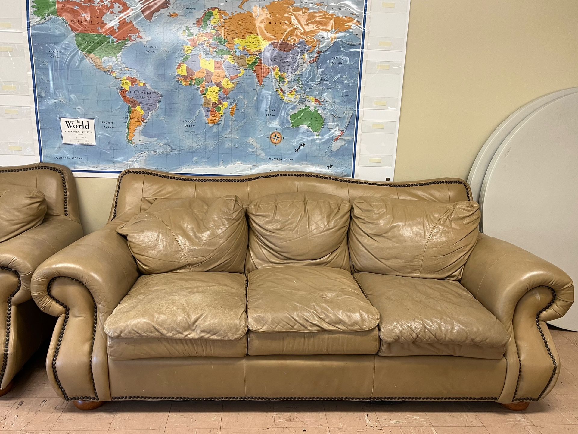 Free 2 Leather Couches (pick Up At Northgate Area) for Sale in Seattle