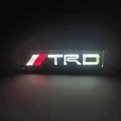 TRD LED Light Car Front Grille LOGO EMBLEM Badge Illuminated Decal Sticker